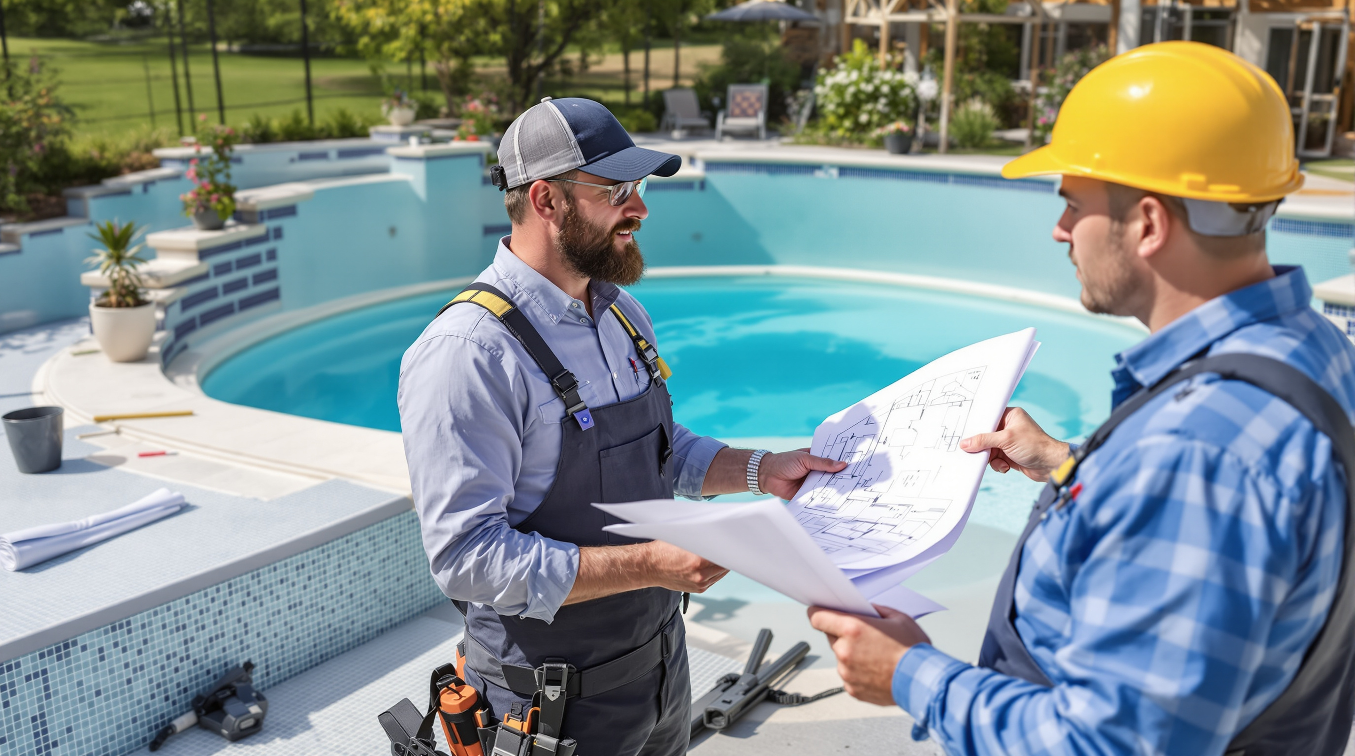 Expert pisciniste conseillant un client dans le Var